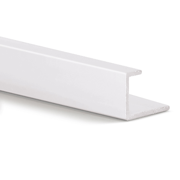 Neptune Aluminium White Finish 10mm Edge Trim 2.4m image